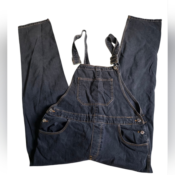 Black Denim Overalls - Picture 1 of 6